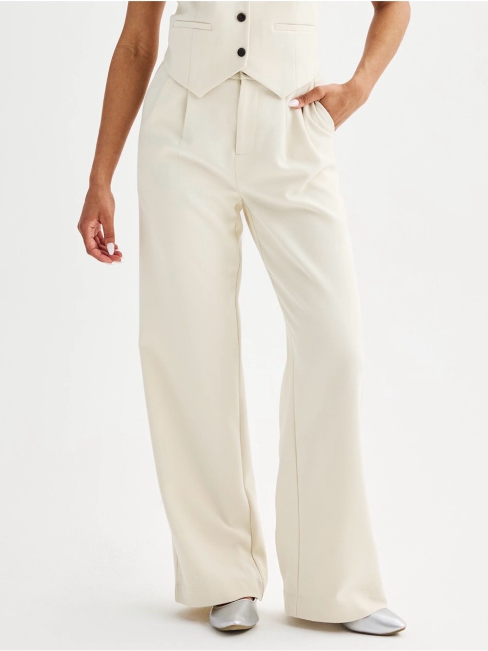 High-rise Wide Leg Pants